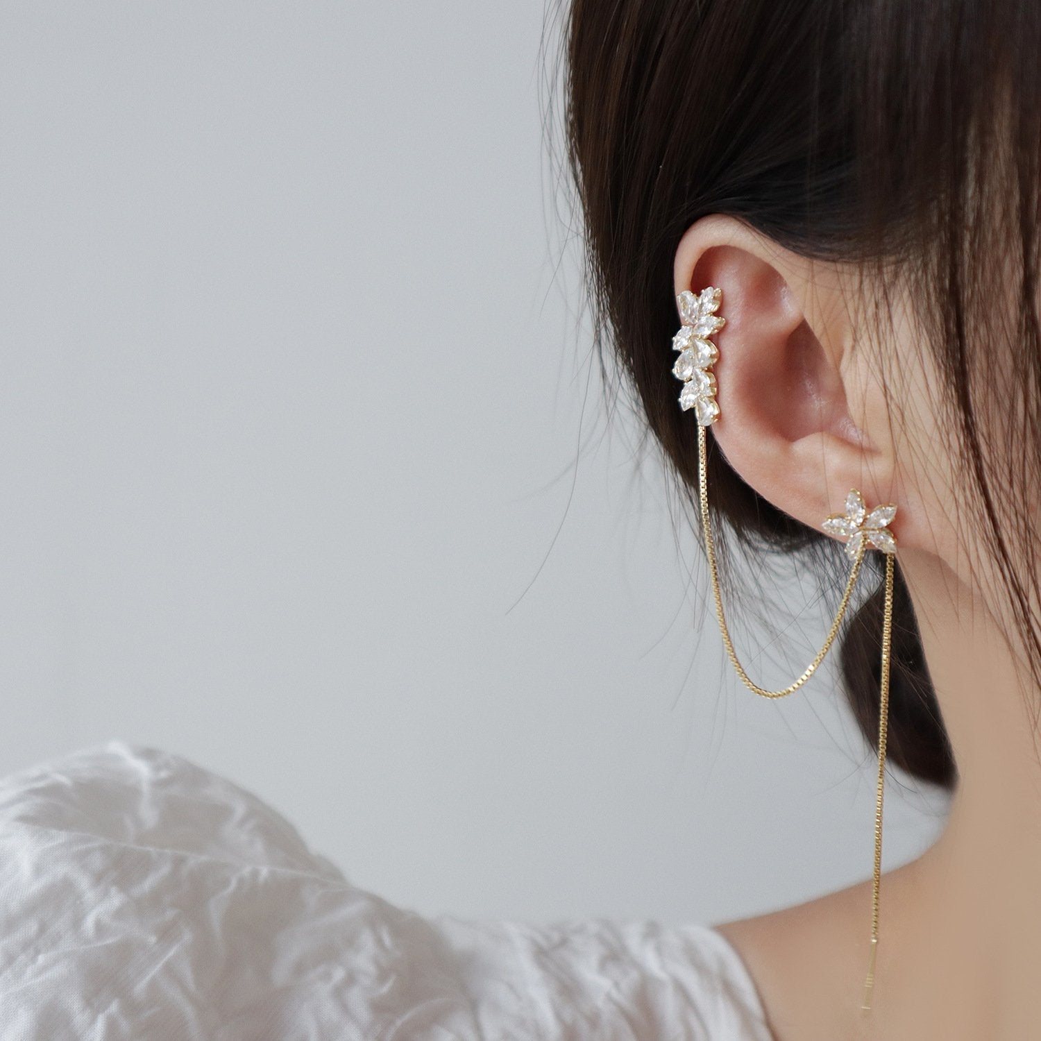 Sterling Silver Flower Threader Earrings, Silver Thread Earrings, Flower  Earrings, Silver Ear Threads - Etsy